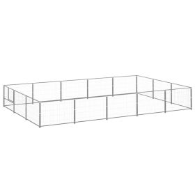 Dog Kennel Silver 161.5 ftï¿½ï¿½ Steel