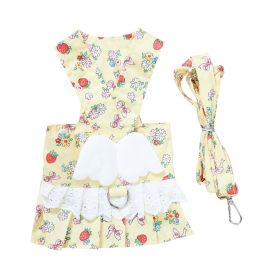 Dog Clothes Harness Dress Leash Set Cute Puppy Dresses With Angel Wings Fashion Outfit Clothing Chihuahua Clothes Pet Harness (Option: XL)