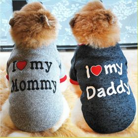 Letter Print Pet Sweater For Dog & Cat; Warm Dog Sweater Soft Cat Sweatshirt; Winter Pet Apparel (Color: Dark grey, size: M)