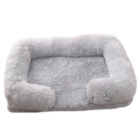 Plush Round Pet Bed Dog Bed Winter (Option: M27 Light Gray-XL Without Inner Sleeve)